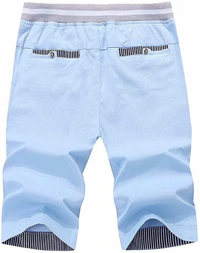 Mens Drawstring Summer Beach Shorts (Sky Blue)