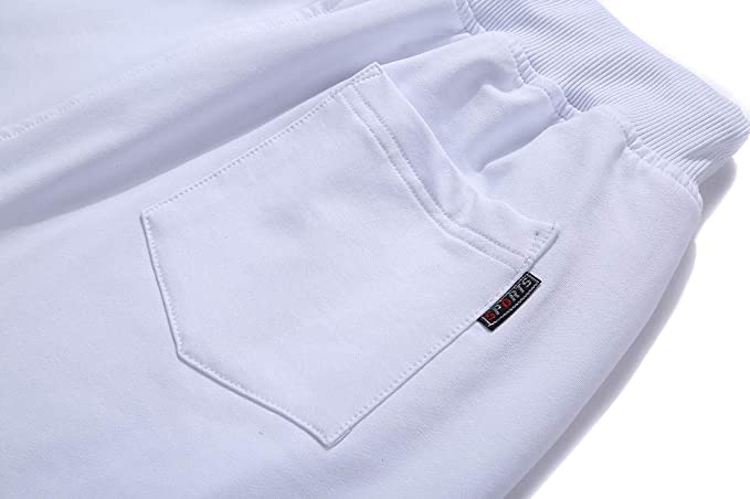 Mens Casual Beach Shorts w/ Zipper Pockets (White)