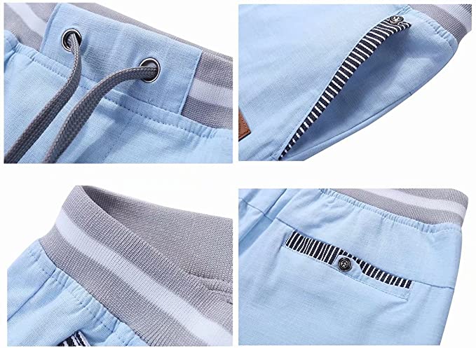 Mens Drawstring Summer Beach Shorts (Sky Blue)