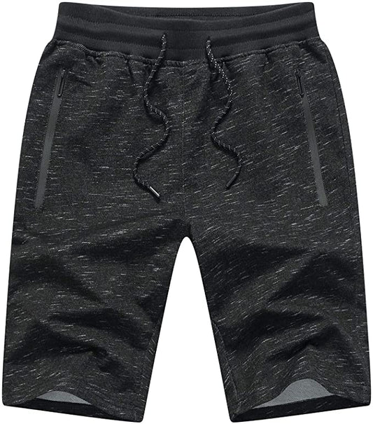 Mens Casual Beach Shorts w/ Zipper Pockets (Charcoal)